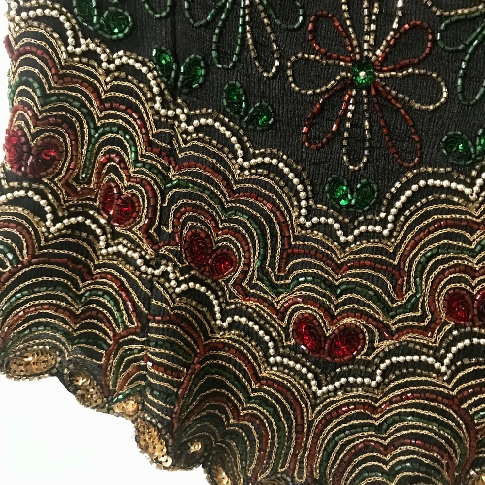 Vintage Lawrence Kazar black silk floral top - Picture 2 of 5